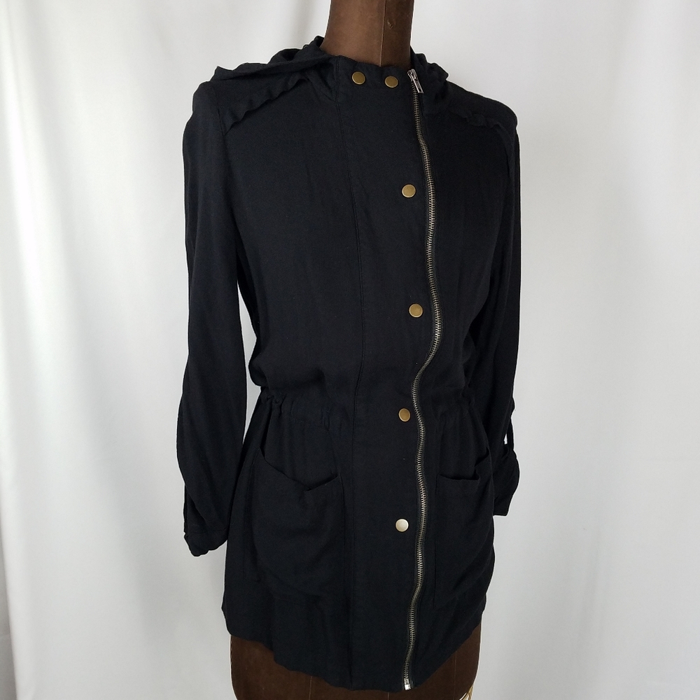 ⚘ Love Tree rayon light hooded utility jacket S